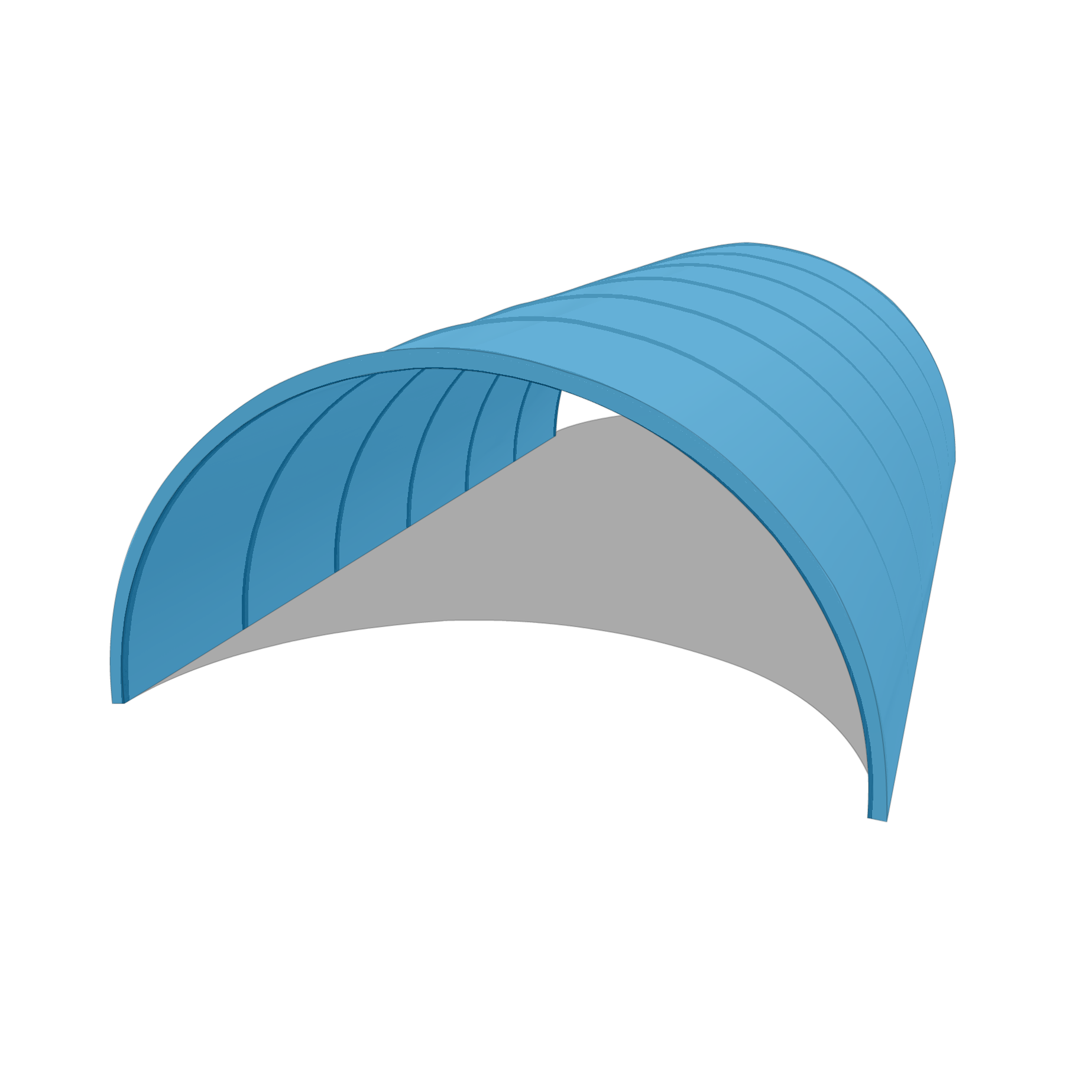 Bâche pour tunnel 18x40m  en Membrane PVC 670gr/m² Bleu clair RAL 5015