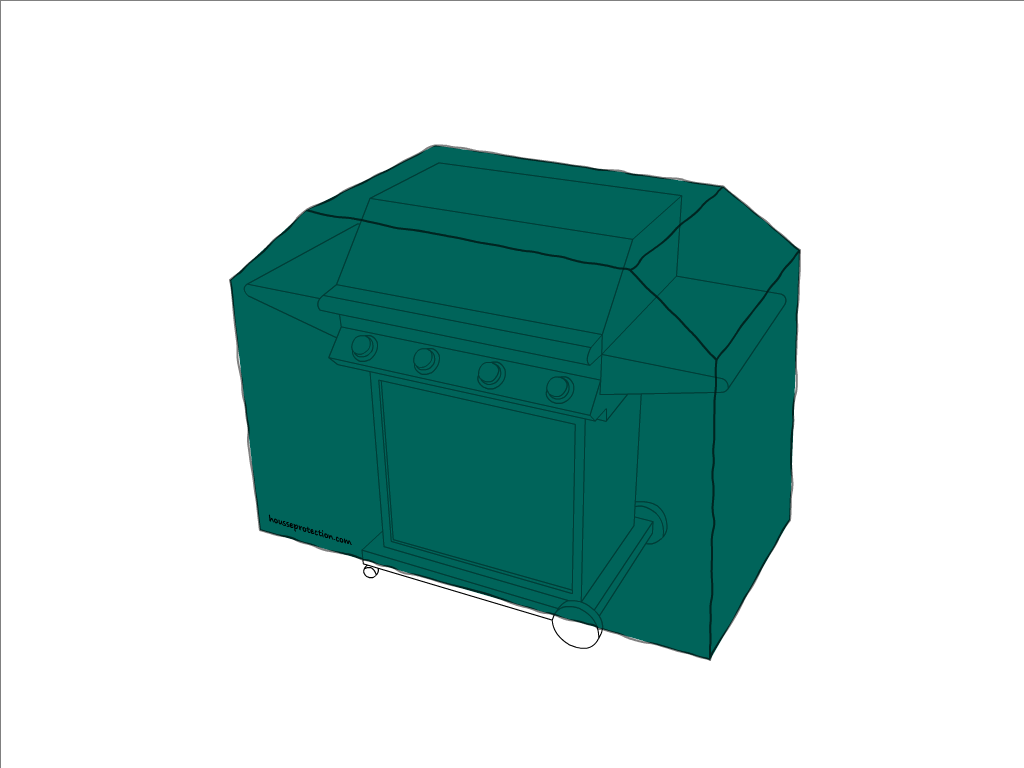 Housse de barbecue   en Membrane PVC 670gr/m² Vert industrie RAL 6026