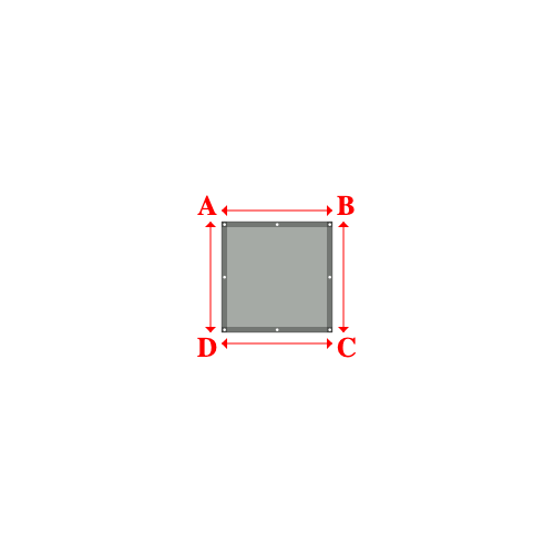 Bâche plate rectangle sur mesure en Membrane PVC 670gr/m² Gris clair RAL 7038 - 1.00x1.00m
