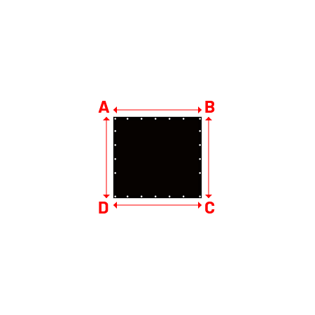 Bâche Rectangle en MaxiProtect 900 : Protection & grammage renforcé Noir foncé RAL 9005 - 1.26x1.16m