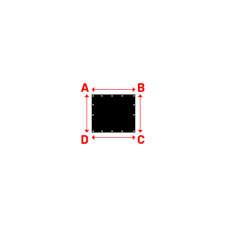Bâche Rectangle en Protect 670 : La référence en matière de protection étanche Noir RAL 9005 - 0.86x0.75m