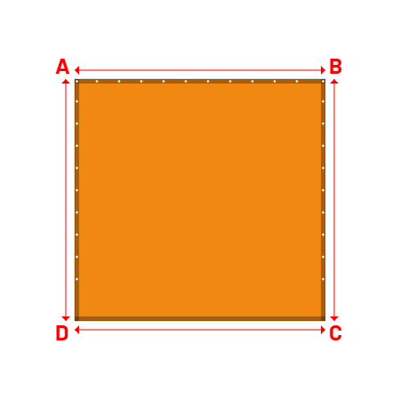 Bâche Rectangle en Solar 590 : bâche spéciale protection solaire & grand choix de coloris Orange - 502V3-8204C - 2.82x2.72m