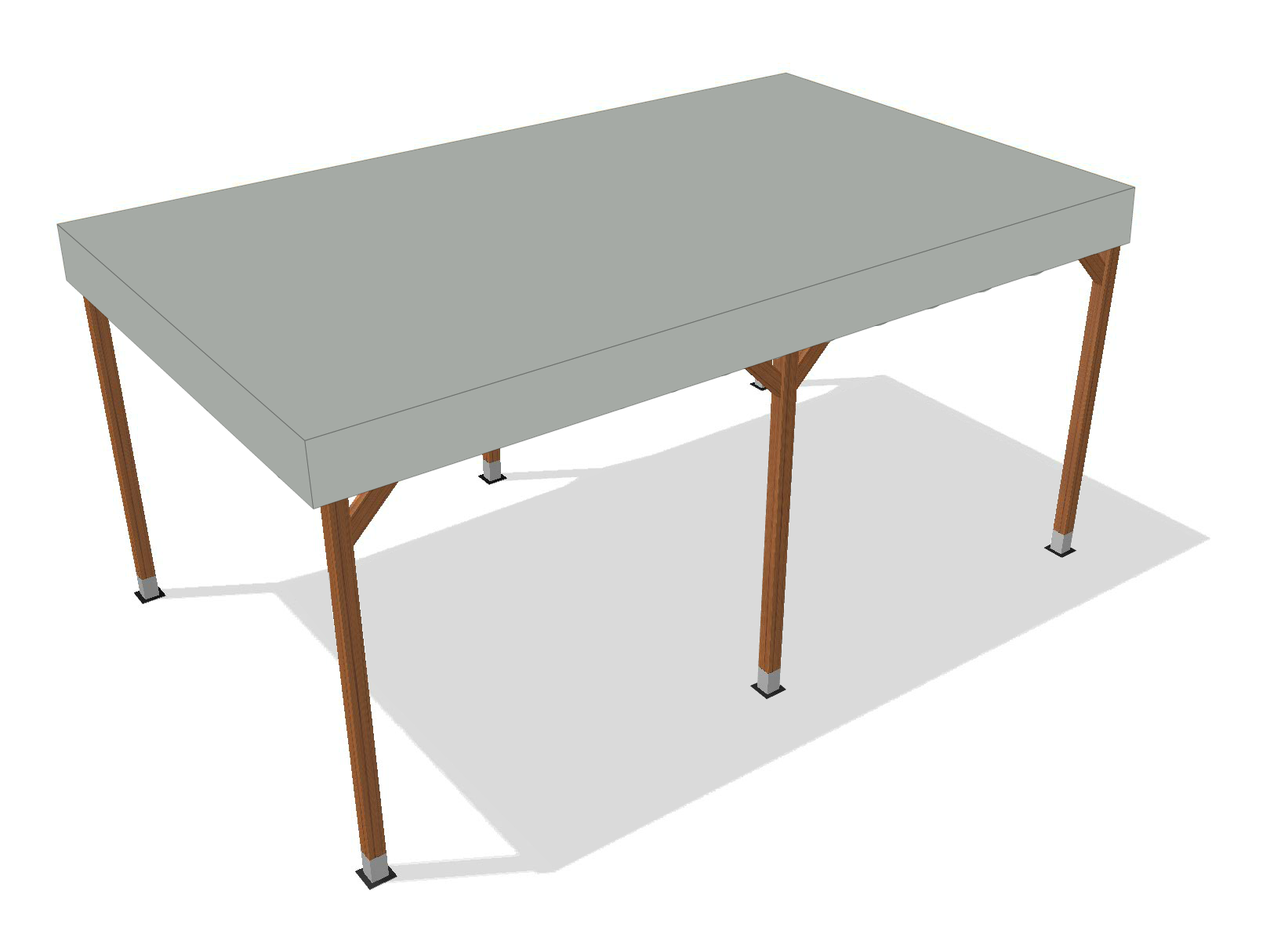 Bâche pour pergola bois sur pieds sans débord en Protect 670 : La référence en matière de protection étanche Gris clair RAL 7038