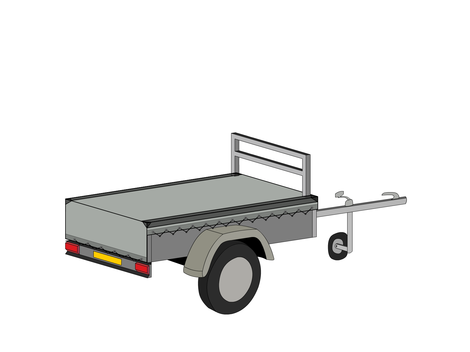 Bâche pour remorque bagagère Basse droite en Protect 670 : La référence en matière de protection étanche Gris clair RAL 7038