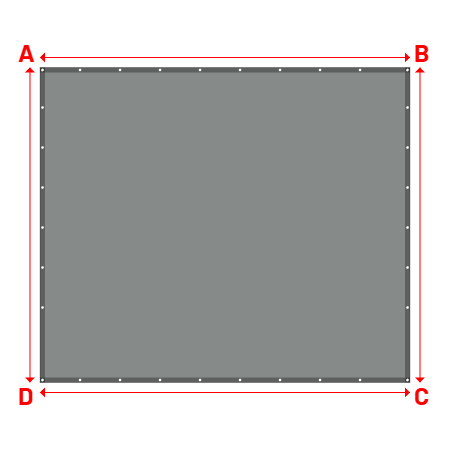 Bâche Rectangle en AustralMesh - Toile d'ombrage ajourée Gris Acier (648 AustralMesh) - 3.70x3.15m