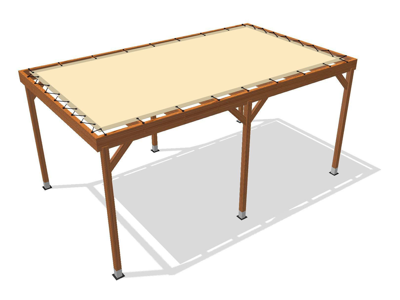Bâche pour pergola bois sur pieds sans débord en Protect 670 : La référence en matière de protection étanche Beige ral 1015
