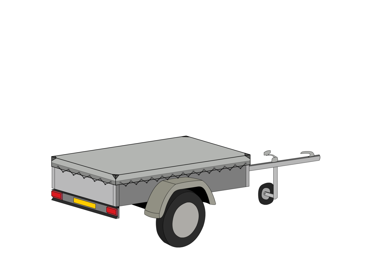 Bâche pour remorque bagagère Basse droite en MaxiProtect 900 : Protection & grammage renforcé Gris agate RAL 7038 - 31071