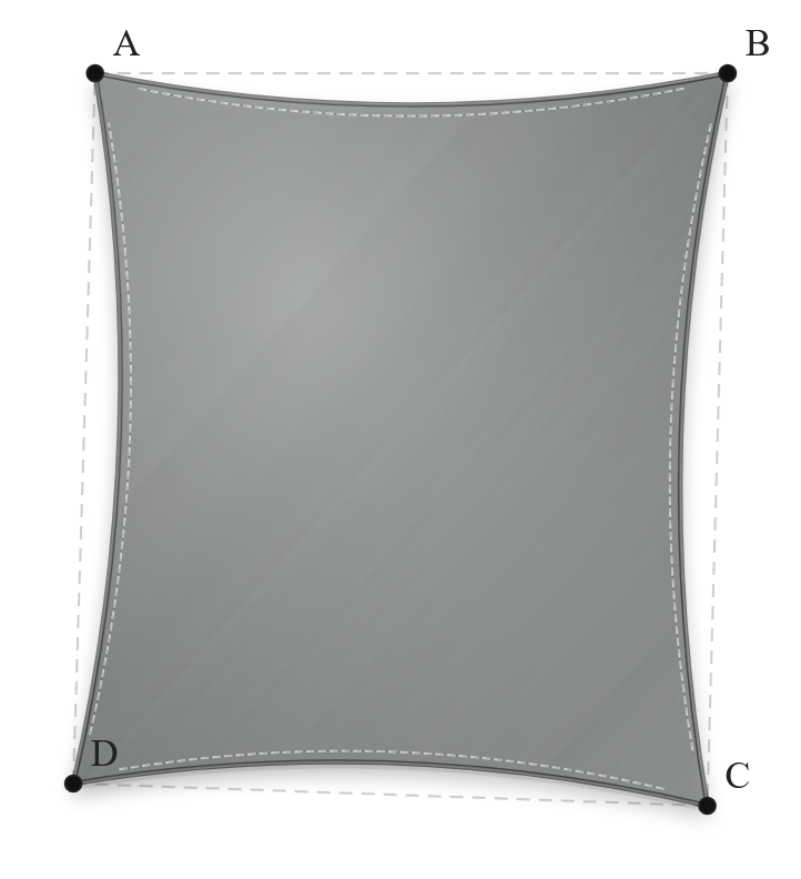Voile d'ombrage - Forme Trapèze - Gris Acier (648 AustralMesh)