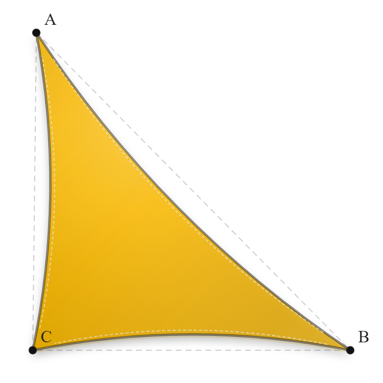 Voile d'ombrage - Forme Triangle - Bouton d'or 92-2166