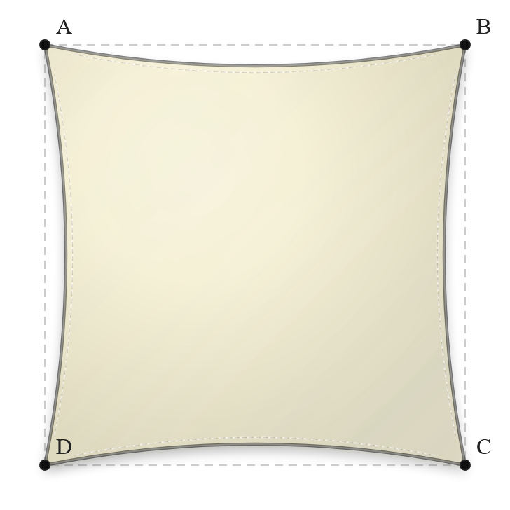 Voile d'ombrage - Forme Carrée - Naturel (759 AustralMesh)