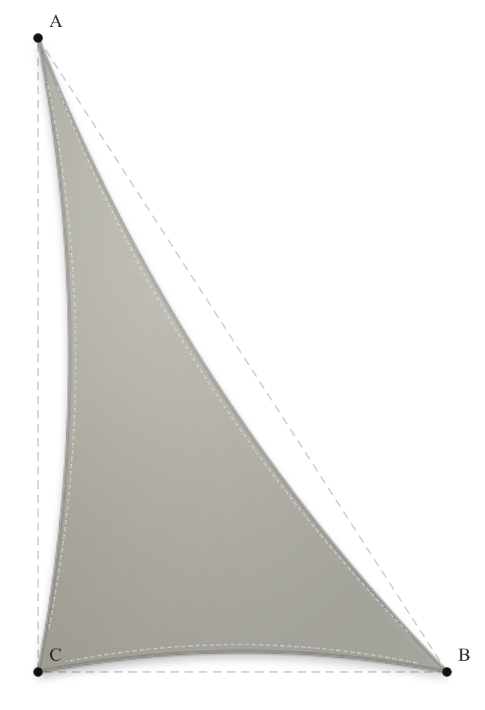 Voile d'ombrage - Forme Triangle Rectangle - Pierre 300 (Australmesh)