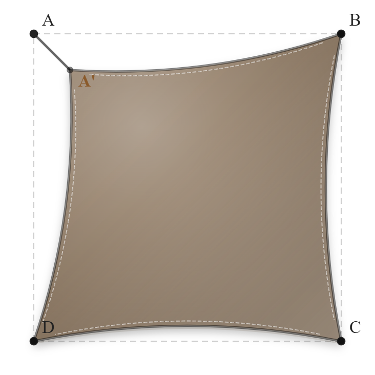 Voile d'ombrage - Forme Carrée - Bois flotté 294 (AustralMesh)