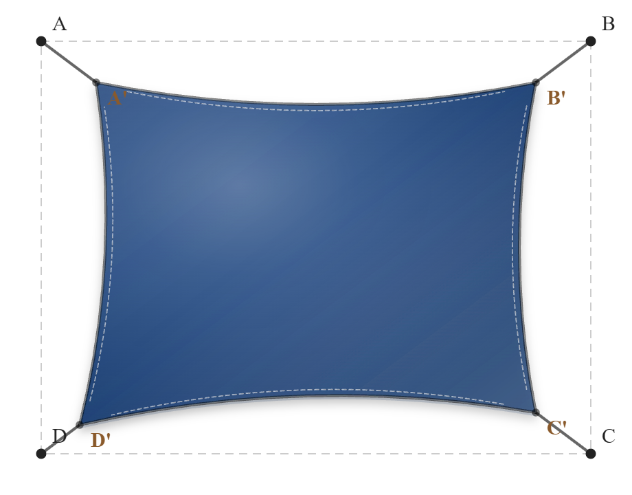 Voile d'ombrage - Forme Rectangle - Bleu nuit - 502V3-2161C
