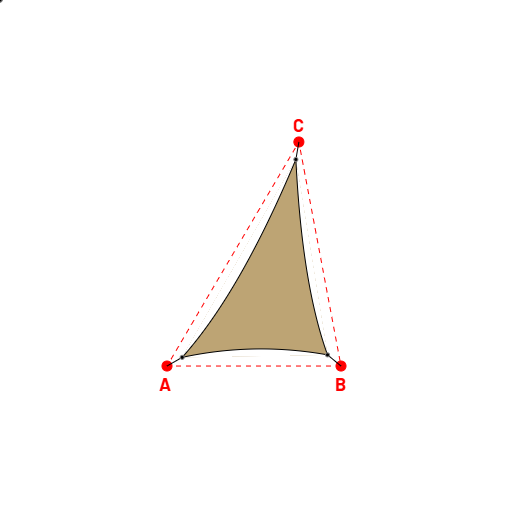 Voile d'ombrage triangle en AustralMesh - Toile d'ombrage ajourée Sable du désert (704 AustralMesh) - 2,90x3,95x4,56m