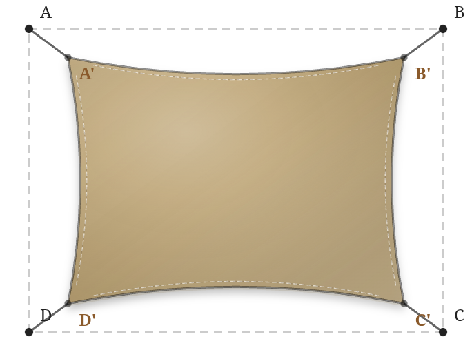 Voile d'ombrage - Forme Rectangle - Sable du désert (704 AustralMesh)