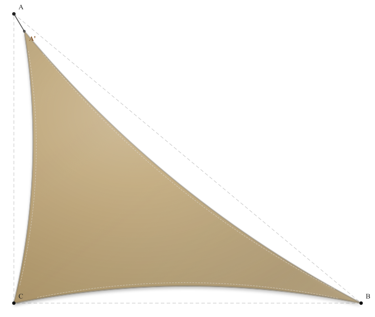 Voile d'ombrage - Forme Triangle Rectangle - Sable du désert (704 AustralMesh)