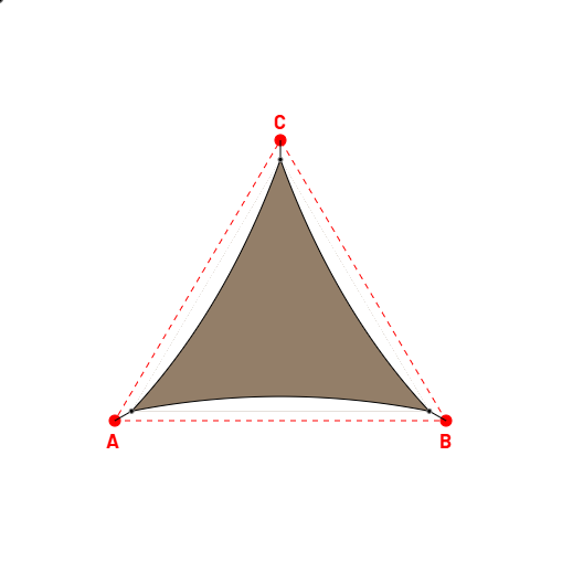 Voile d'ombrage triangle en AustralMesh - Toile d'ombrage ajourée Bois flotté 294 (AustralMesh) - 5,39x5,29x5,29m