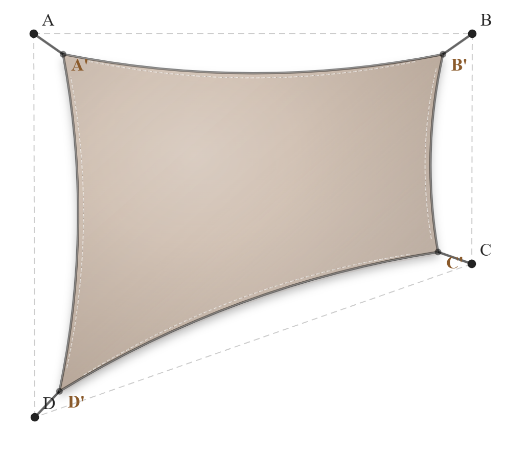 Voile d'ombrage - Forme Trapèze - Beige Sablé 96-2135