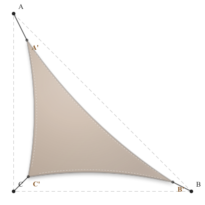 Voile d'ombrage - Forme Triangle Rectangle - Beige Sablé 96-2135
