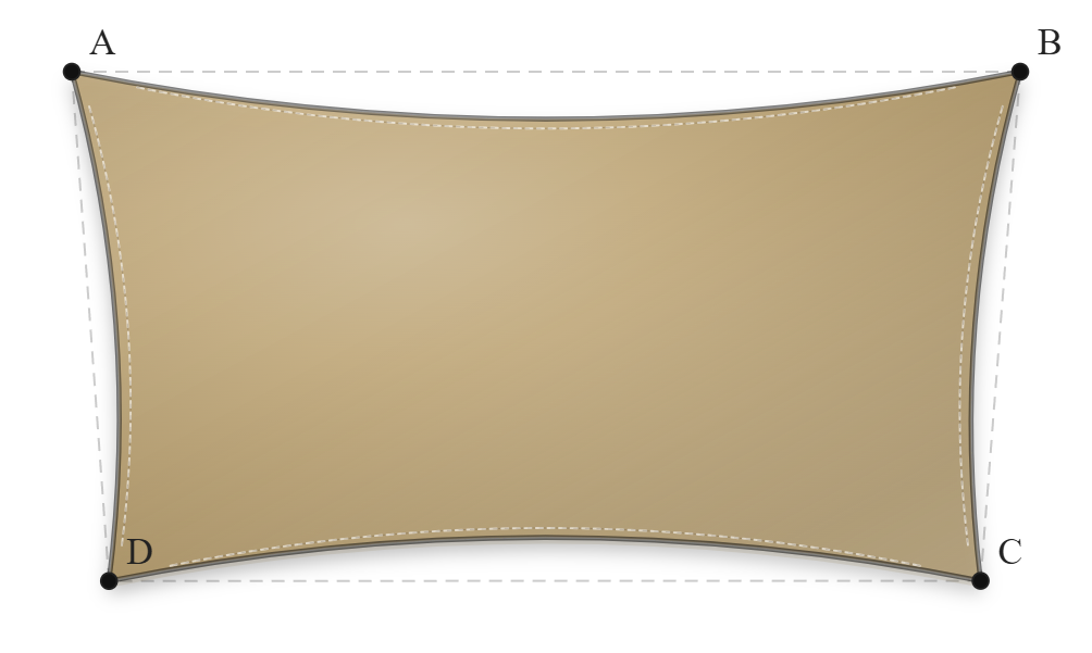 Voile d'ombrage - Forme Trapèze - Sable du désert (704 AustralMesh)
