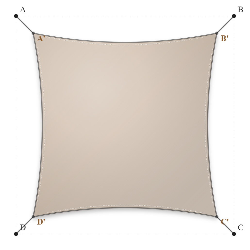 Voile d'ombrage - Forme Carrée - Beige Sablé 92-2135