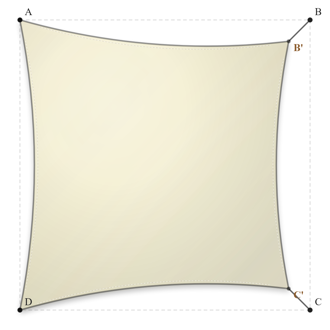 Voile d'ombrage - Forme Carrée - Naturel (759 AustralMesh)