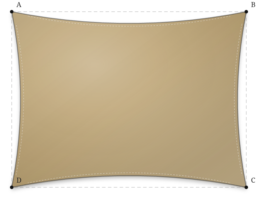 Voile d'ombrage - Forme Rectangle - Sable du désert (704 AustralMesh)