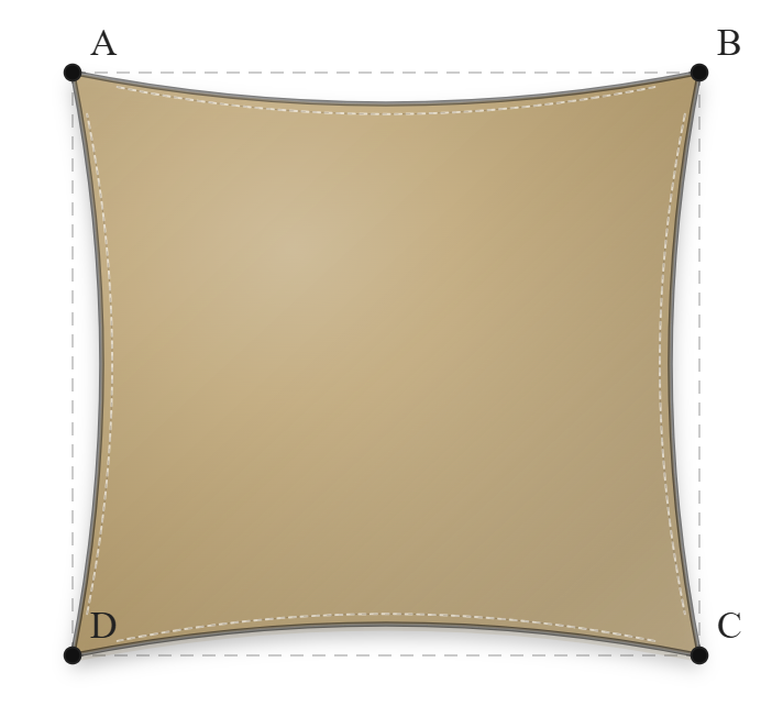 Voile d'ombrage - Forme Rectangle - Sable du désert (704 AustralMesh)