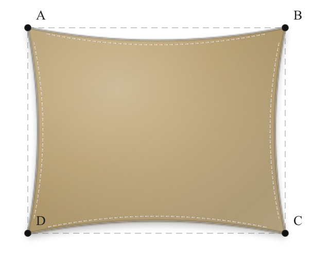 Voile d'ombrage - Forme Rectangle - Sable du désert (704 AustralMesh)