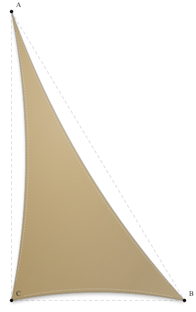 Voile d'ombrage - Forme Triangle Rectangle - Sable du désert (704 AustralMesh)