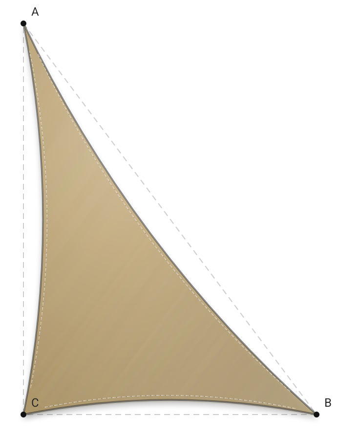 Voile d'ombrage - Forme Triangle Rectangle - Sable du désert (704 AustralMesh)