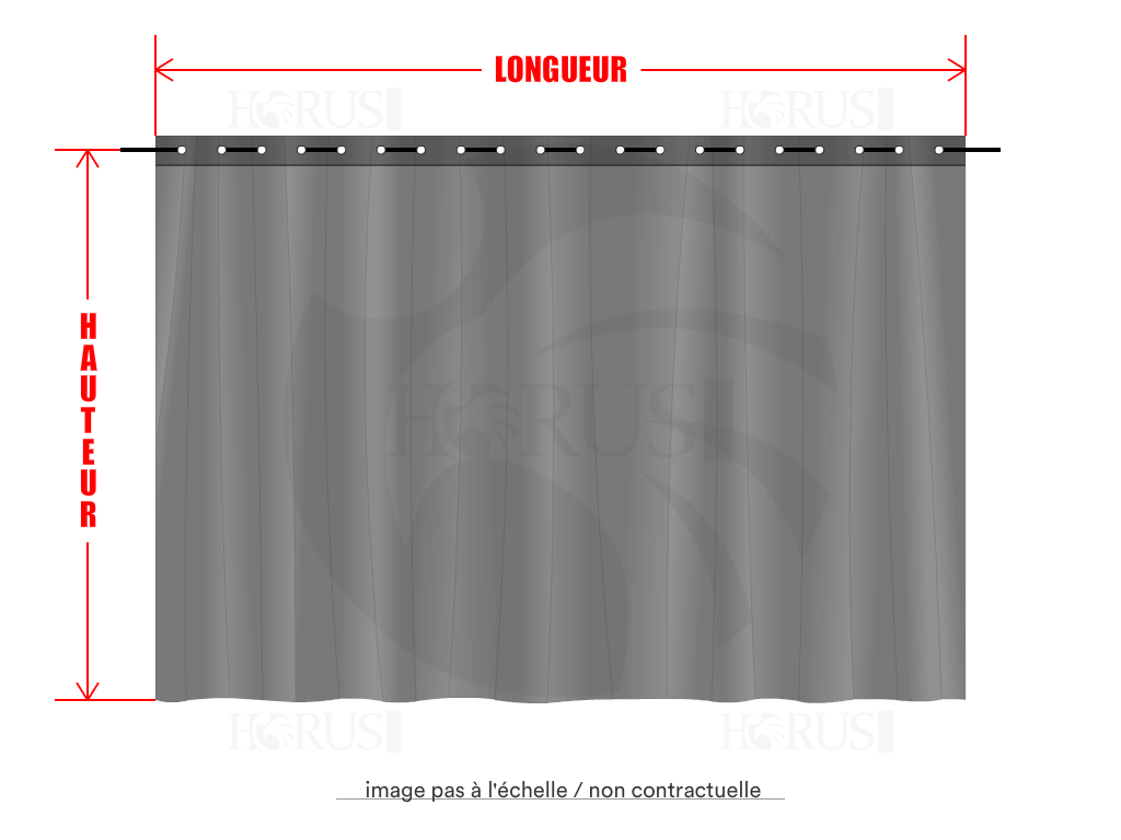 Rideau de séparation sur mesure en Protect 670 : La référence en matière de protection étanche Gris clair RAL 7038 - 2x1m