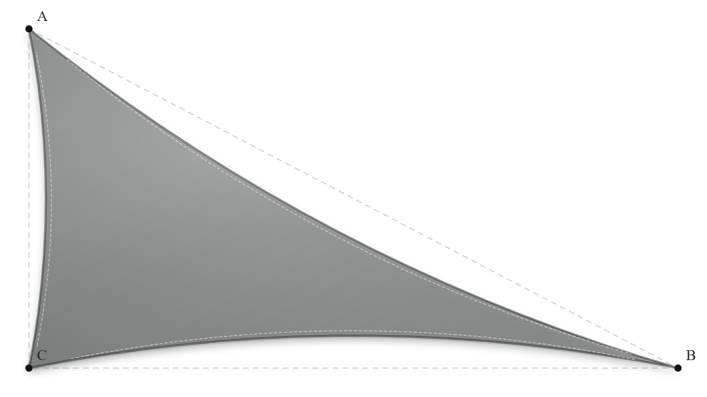 Voile d'ombrage - Forme Triangle Rectangle - Gris Acier (648 AustralMesh)
