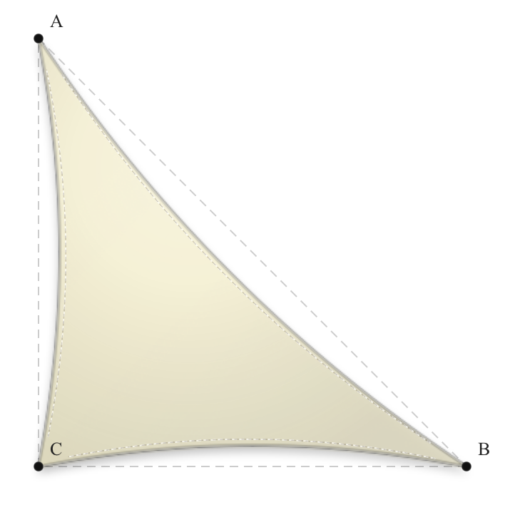 Voile d'ombrage - Forme Triangle Rectangle - Naturel (759 AustralMesh)