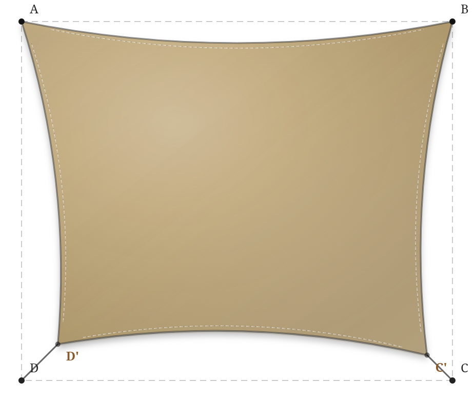 Voile d'ombrage - Forme Rectangle - Sable du désert (704 AustralMesh)