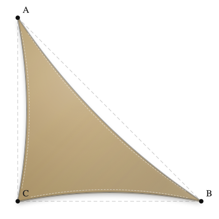 Voile d'ombrage - Forme Triangle Rectangle - Sable du désert (704 AustralMesh)