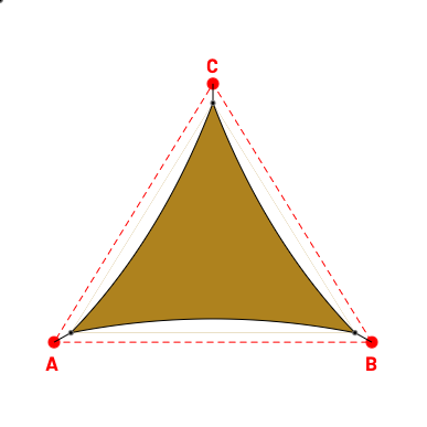 Voile d'ombrage triangle en AustralMesh - Toile d'ombrage ajourée Jaune 655 (Australmesh) - 5,14x4,89x4,89m