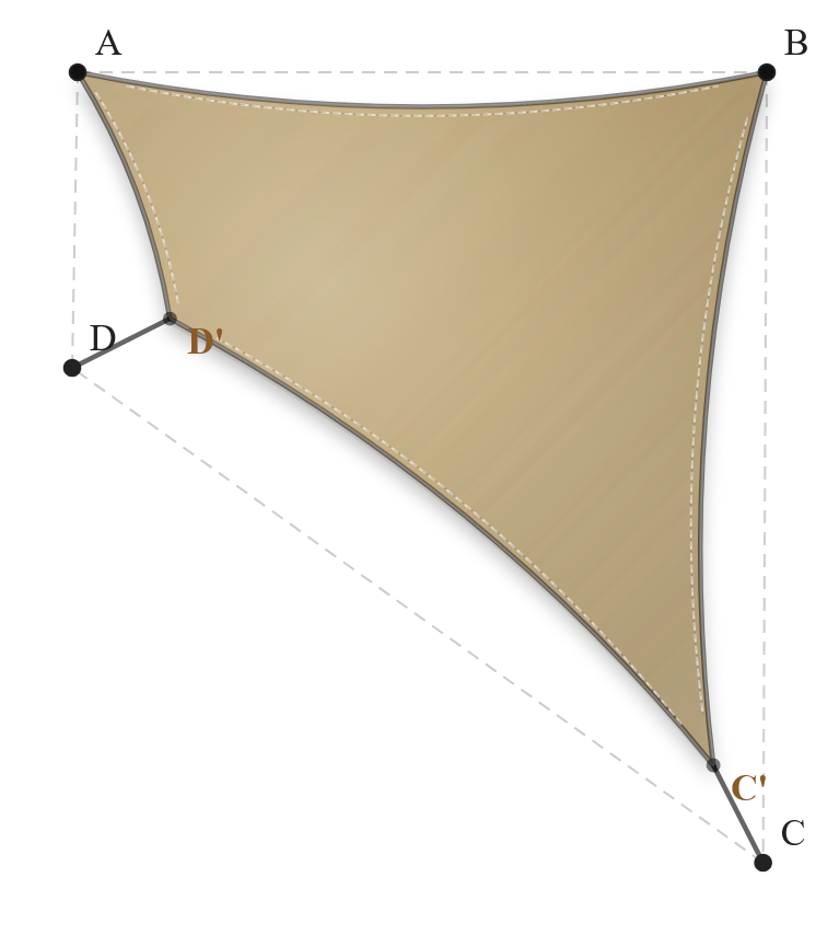 Voile d'ombrage - Forme Trapèze - Sable du désert (704 AustralMesh)
