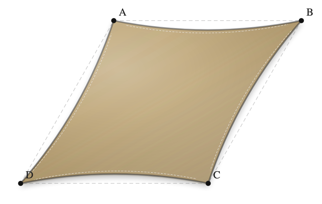 Voile d'ombrage - Forme Trapèze - Sable du désert (704 AustralMesh)