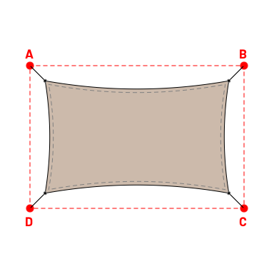 Voile d'ombrage rectangle en Soltis 96 - Toile d'ombrage haute performance Beige Sablé 96-2135 - 5,15x3,15x5,15x3,15m