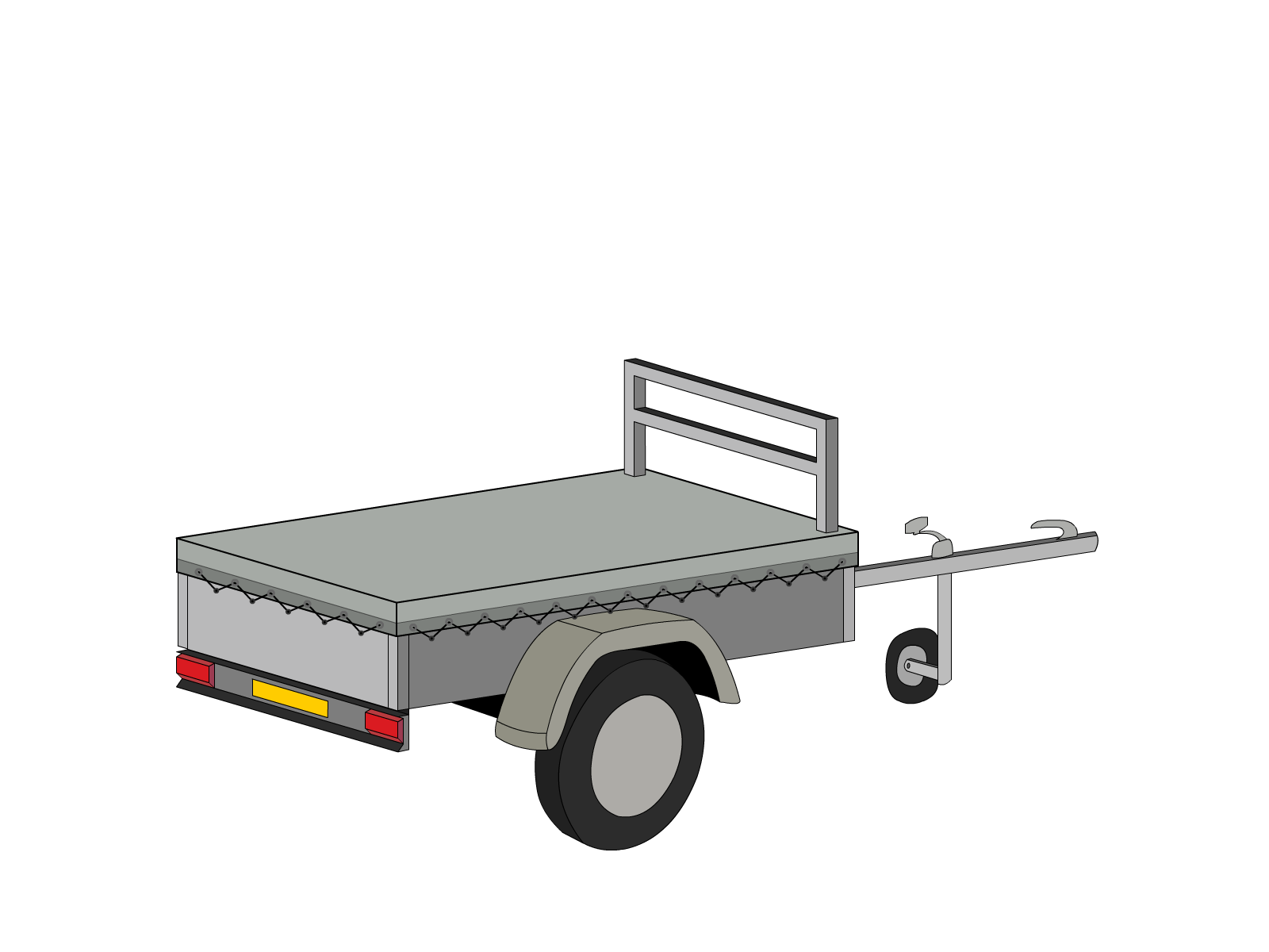 Bâche pour remorque bagagère Basse droite en Protect 670 : La référence en matière de protection étanche Gris clair RAL 7038
