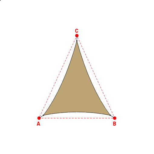 Voile d'ombrage triangle en AustralMesh - Toile d'ombrage ajourée Sable du désert (704 AustralMesh) - 4,41x5,38x5,38m