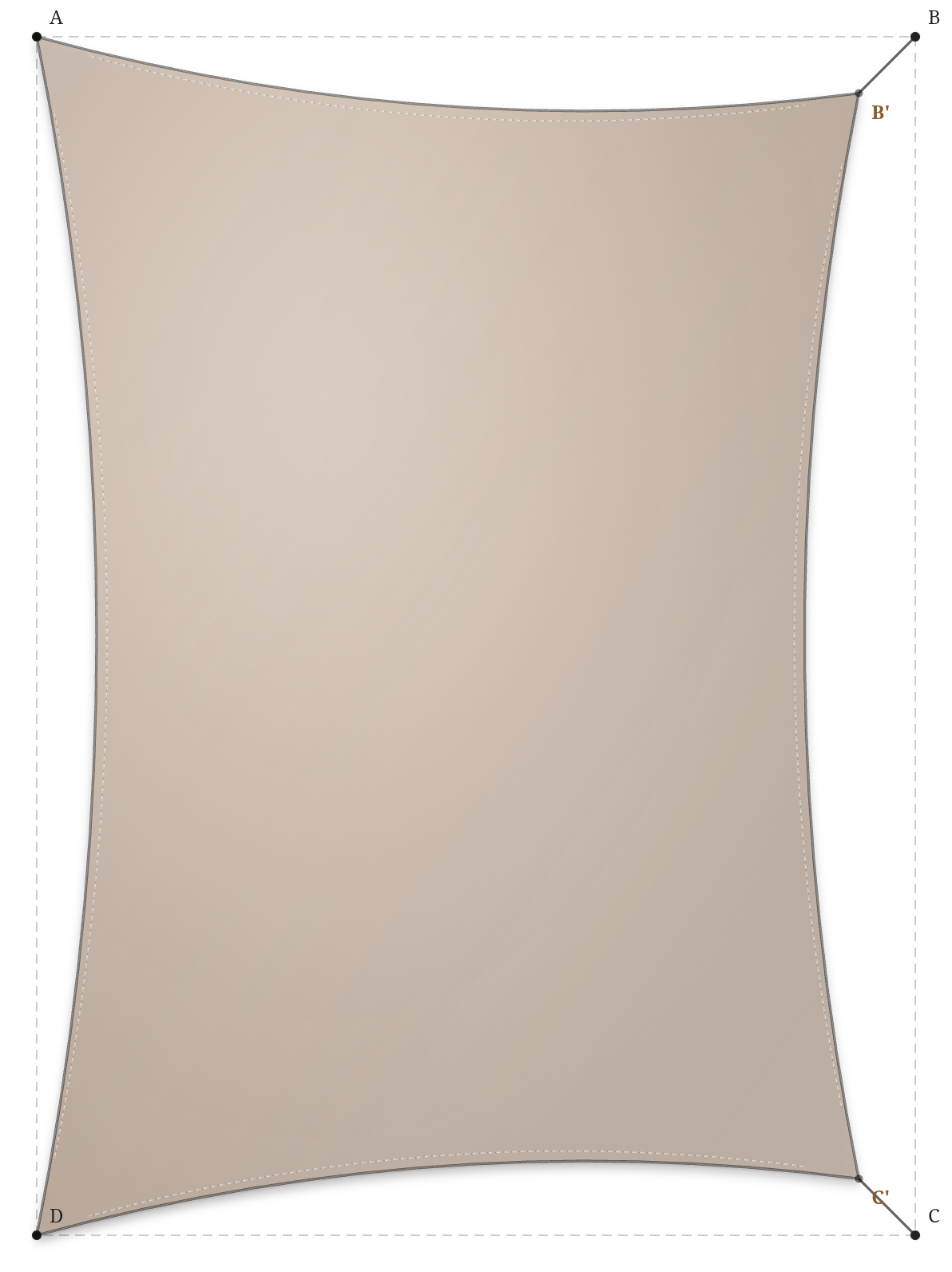 Voile d'ombrage - Forme Rectangle - Beige Sablé 96-2135