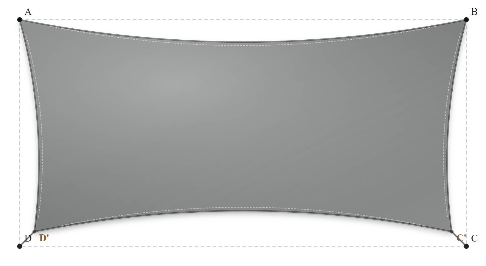 Voile d'ombrage - Forme Rectangle - Gris Acier (648 AustralMesh)