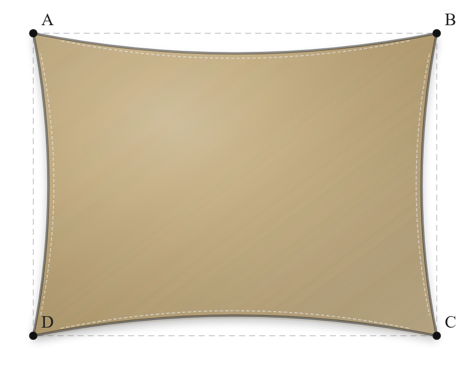 Voile d'ombrage - Forme Rectangle - Sable du désert (704 AustralMesh)