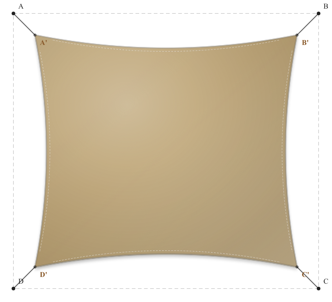 Voile d'ombrage - Forme Rectangle - Sable du désert (704 AustralMesh)