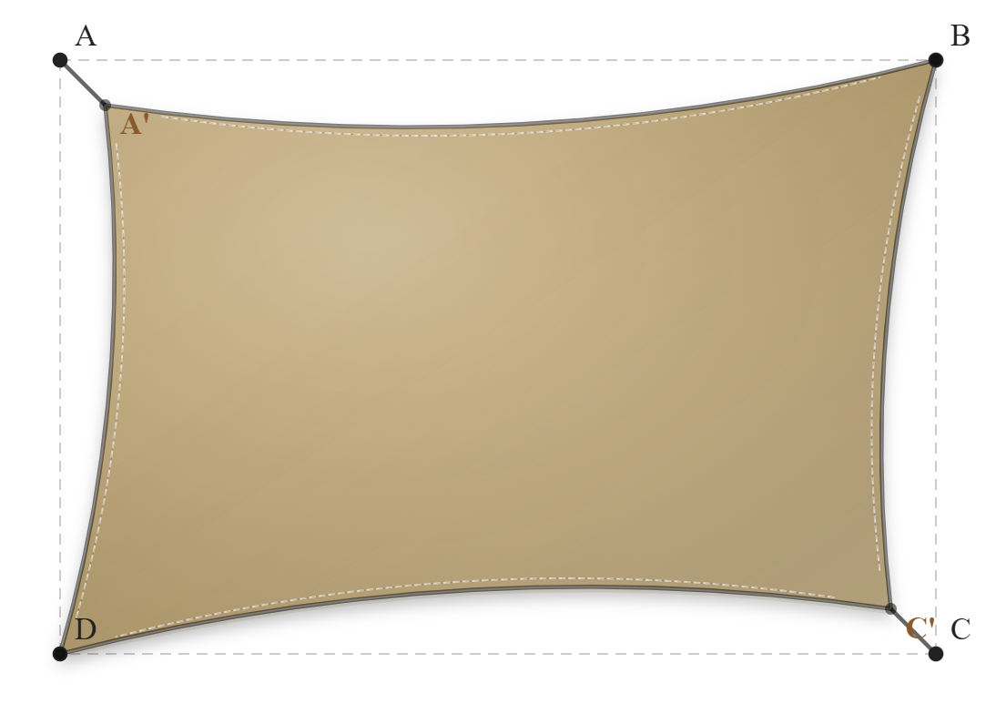 Voile d'ombrage - Forme Rectangle - Sable du désert (704 AustralMesh)