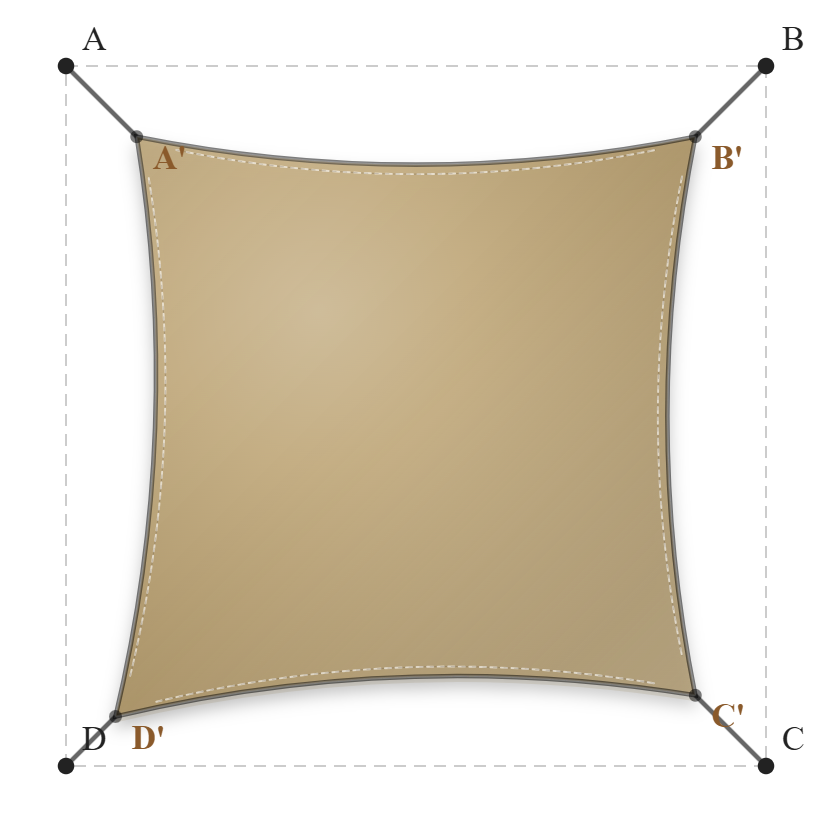Voile d'ombrage - Forme Carrée - Sable du désert (704 AustralMesh)
