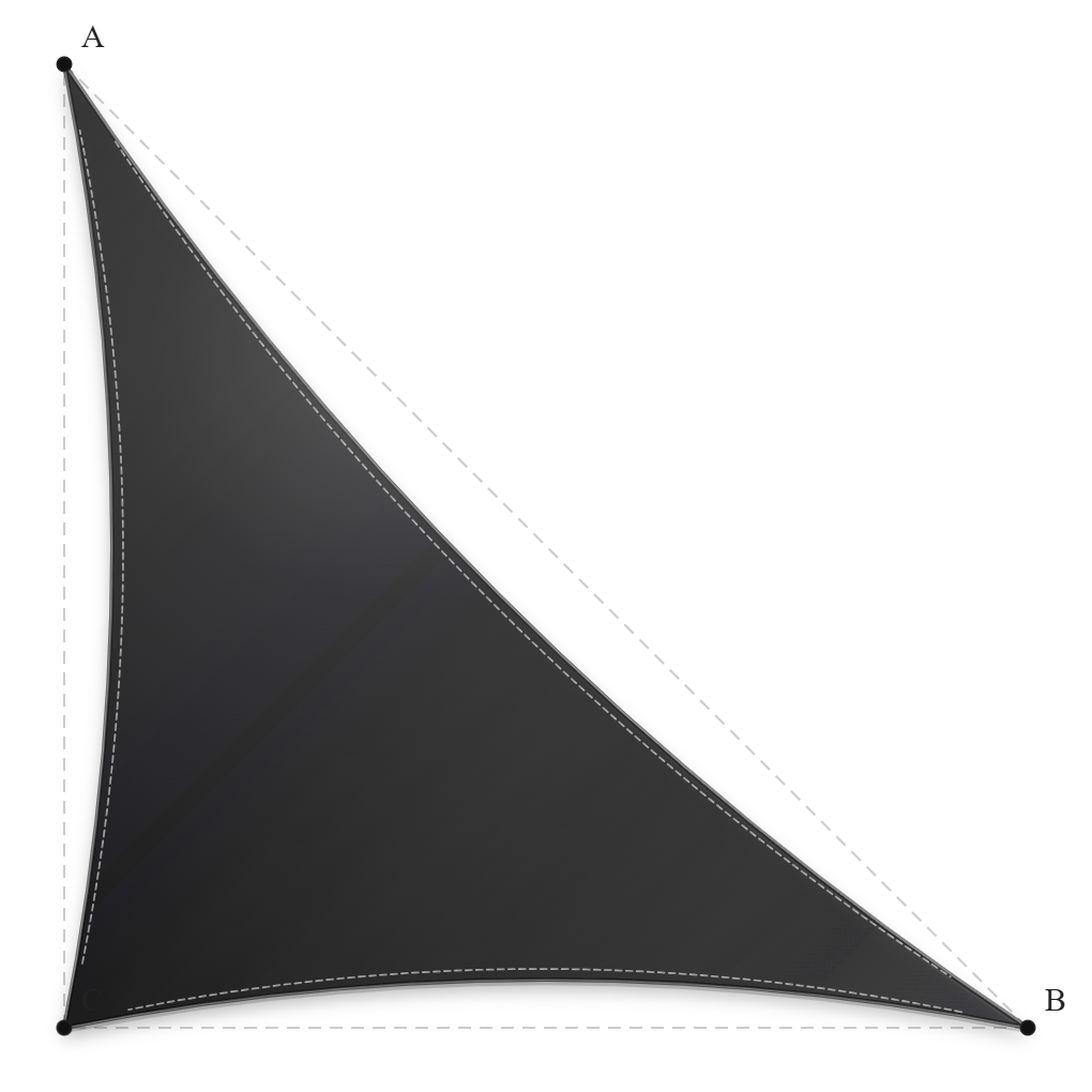 Voile d'ombrage - Forme Triangle Rectangle - Charbon de bois 969