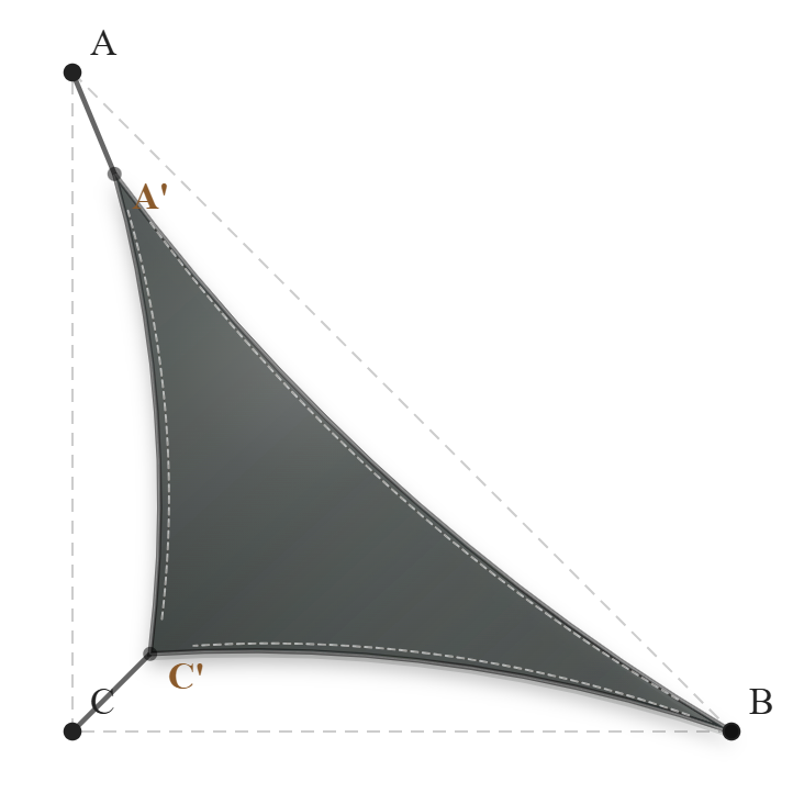 Voile d'ombrage - Forme Triangle Rectangle - Métal à canon (002 AustralMesh)